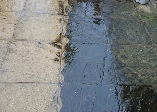 Portajet - tile cleaning in action Portajet - your premier Gloucester-based jetwashing and cleaning company - tile cleaning in action